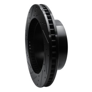 Dodge Ram 3500 Brake Rotor (1) - Front Right - R1 Concepts - Drilled & Slotted - Black - `03-`08